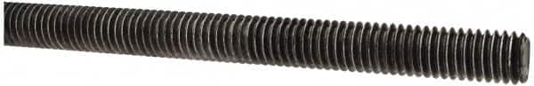 Made in USA - 7/16-14 UNC (Coarse), 3' Long, Low Carbon Steel Threaded Rod - Oil Finish Finish, Right Hand Thread - Exact Tooling