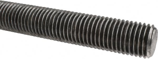 Made in USA - 1-8 UNC (Coarse), 3' Long, Low Carbon Steel Threaded Rod - Oil Finish Finish, Right Hand Thread - Exact Tooling