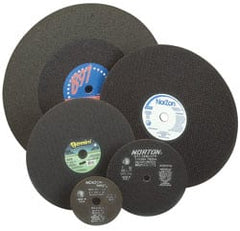 Norton - 12" 36 Grit Aluminum Oxide Cutoff Wheel - 3/32" Thick, 1" Arbor, 5,095 Max RPM, Use with Stationary Tools - Exact Tooling