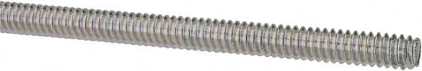 Value Collection - #10-24 UNC (Coarse), 3' Long, Low Carbon Steel Threaded Rod - Zinc-Plated Finish, Right Hand Thread - Exact Tooling