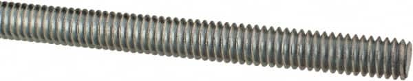 Made in USA - 5/16-18 UNC (Coarse), 3' Long, Low Carbon Steel Threaded Rod - Zinc-Plated Finish, Right Hand Thread - Exact Tooling