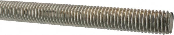 Made in USA - 5/8-11 UNC (Coarse), 3' Long, Low Carbon Steel Threaded Rod - Zinc-Plated Finish, Right Hand Thread - Exact Tooling