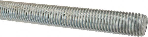 Made in USA - 3/4-10 UNC (Coarse), 3' Long, Low Carbon Steel Threaded Rod - Zinc-Plated Finish, Right Hand Thread - Exact Tooling