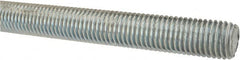 Made in USA - 3/4-10 UNC (Coarse), 3' Long, Low Carbon Steel Threaded Rod - Zinc-Plated Finish, Right Hand Thread - Exact Tooling