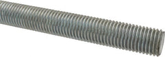 Made in USA - 7/8-9 UNC (Coarse), 3' Long, Low Carbon Steel Threaded Rod - Zinc-Plated Finish, Right Hand Thread - Exact Tooling
