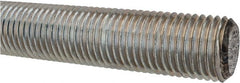 Made in USA - 1-1/4-7 UNC (Coarse), 3' Long, Low Carbon Steel Threaded Rod - Zinc-Plated Finish, Right Hand Thread - Exact Tooling