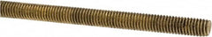 Made in USA - #10-32 UNF (Fine), 3' Long, Brass Threaded Rod - Right Hand Thread - Exact Tooling