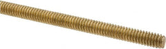 Made in USA - 1/4-20 UNC (Coarse), 3' Long, Brass Threaded Rod - Right Hand Thread - Exact Tooling
