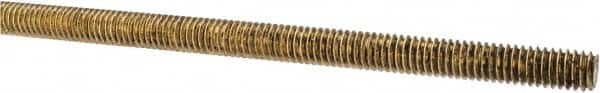 Made in USA - 5/16-18 UNC (Coarse), 3' Long, Brass Threaded Rod - Right Hand Thread - Exact Tooling