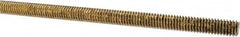 Made in USA - 5/16-18 UNC (Coarse), 3' Long, Brass Threaded Rod - Right Hand Thread - Exact Tooling