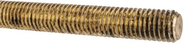 Made in USA - 5/8-11 UNC (Coarse), 3' Long, Brass Threaded Rod - Right Hand Thread - Exact Tooling