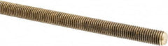 Made in USA - 1/4-28 UNF (Fine), 3' Long, Brass Threaded Rod - Right Hand Thread - Exact Tooling