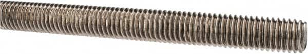 Made in USA - 1/2-13 UNC (Coarse), 3' Long, Stainless Steel Threaded Rod - Right Hand Thread - Exact Tooling
