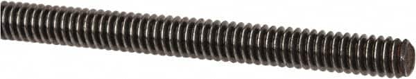 Value Collection - 1/4-20 UNC (Coarse), 3' Long, Alloy Steel Threaded Rod - Plain Finish, Right Hand Thread - Exact Tooling