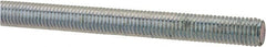 Made in USA - 1/4-28 UNF (Fine), 3' Long, Low Carbon Steel Threaded Rod - Zinc-Plated Finish, Right Hand Thread - Exact Tooling