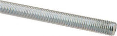 Made in USA - 5/16-24 UNF (Fine), 3' Long, Low Carbon Steel Threaded Rod - Zinc-Plated Finish, Right Hand Thread - Exact Tooling