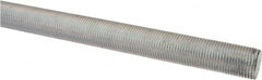Made in USA - 5/8-18 UNF (Fine), 3' Long, Low Carbon Steel Threaded Rod - Zinc-Plated Finish, Right Hand Thread - Exact Tooling