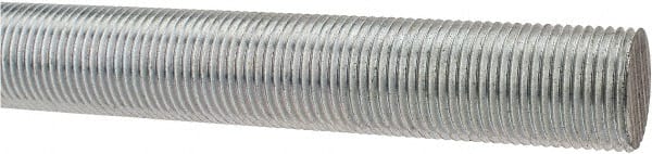 Made in USA - 3/4-16 UNF (Fine), 3' Long, Low Carbon Steel Threaded Rod - Zinc-Plated Finish, Right Hand Thread - Exact Tooling
