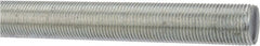 Made in USA - 7/8-14 UNF (Fine), 3' Long, Low Carbon Steel Threaded Rod - Zinc-Plated Finish, Right Hand Thread - Exact Tooling