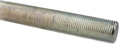 Made in USA - 1-12 UNF (Fine), 3' Long, Low Carbon Steel Threaded Rod - Zinc-Plated Finish, Right Hand Thread - Exact Tooling