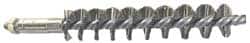 Schaefer Brush - 4" Brush Length, 15/16" Diam, Double Stem, Single Spiral Tube Brush - 6-1/4" Long, Stainless Steel, 1/4-28 Male Connection - Exact Tooling