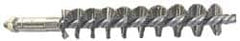 Schaefer Brush - 4" Brush Length, 11/16" Diam, Double Stem, Single Spiral Tube Brush - 6-1/4" Long, Stainless Steel, 1/4-28 Male Connection - Exact Tooling