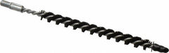 Schaefer Brush - 3" Brush Length, 1/4" Diam, Nylon Single Stem, Single Spiral Condenser Tube Brush - 4-1/2" Long, Nylon, 8-32 Male Connection - Exact Tooling