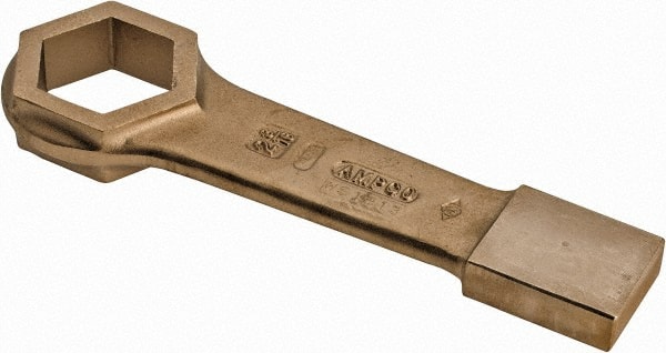 Ampco - 2-3/16" 6 Point Striking Box Wrench - Single End, 11-1/2" OAL, Aluminum Bronze - Exact Tooling