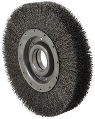 Osborn - 10" OD, 2" Arbor Hole, Crimped Steel Wheel Brush - 2" Face Width, 2-1/8" Trim Length, 0.014" Filament Diam, 3,600 RPM - Exact Tooling