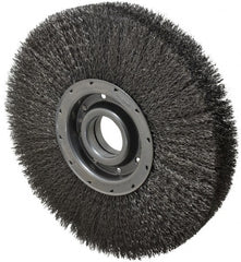 Osborn - 12" OD, 2" Arbor Hole, Crimped Steel Wheel Brush - 2" Face Width, 2-1/8" Trim Length, 0.014" Filament Diam, 3,600 RPM - Exact Tooling