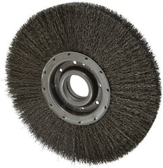 Osborn - 12" OD, 2" Arbor Hole, Crimped Steel Wheel Brush - 2" Face Width, 3-1/4" Trim Length, 0.02" Filament Diam, 3,600 RPM - Exact Tooling