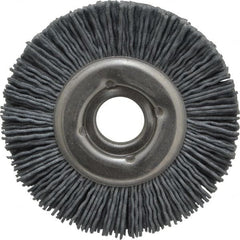 Osborn - 3" OD, 5/8" Arbor Hole, Crimped Nylon Wheel Brush - 1/2" Face Width, 5/8" Trim Length, 20,000 RPM - Exact Tooling