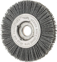 Osborn - 4" OD, 5/8" Arbor Hole, Crimped Nylon Wheel Brush - 5/8" Face Width, 3/4" Trim Length, 12,000 RPM - Exact Tooling