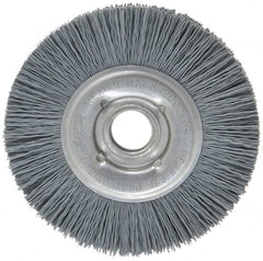 Osborn - 4" OD, 5/8" Arbor Hole, Crimped Nylon Wheel Brush - 5/8" Face Width, 3/4" Trim Length, 12,000 RPM - Exact Tooling