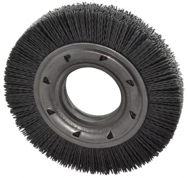 Osborn - 6" OD, 2" Arbor Hole, Crimped Nylon Wheel Brush - 7/8" Face Width, 1-1/16" Trim Length, 6,000 RPM - Exact Tooling