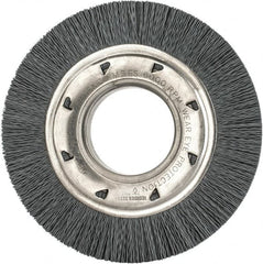 Osborn - 6" OD, 2" Arbor Hole, Crimped Nylon Wheel Brush - 7/8" Face Width, 1-1/16" Trim Length, 6,000 RPM - Exact Tooling