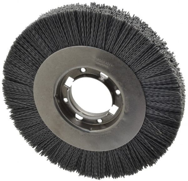 Osborn - 8" OD, 2" Arbor Hole, Crimped Nylon Wheel Brush - 7/8" Face Width, 1-1/2" Trim Length, 4,500 RPM - Exact Tooling