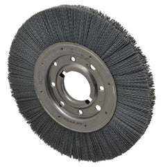 Osborn - 10" OD, 2" Arbor Hole, Crimped Nylon Wheel Brush - 1" Face Width, 2-1/16" Trim Length, 3,600 RPM - Exact Tooling