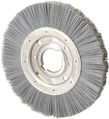 Osborn - 10" OD, 2" Arbor Hole, Crimped Nylon Wheel Brush - 1" Face Width, 2-1/16" Trim Length, 3,600 RPM - Exact Tooling