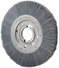 Osborn - 10" OD, 2" Arbor Hole, Crimped Nylon Wheel Brush - 1" Face Width, 2-1/16" Trim Length, 3,600 RPM - Exact Tooling