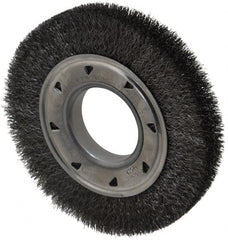 Osborn - 6" OD, 2" Arbor Hole, Crimped Steel Wheel Brush - 7/8" Face Width, 1" Trim Length, 0.008" Filament Diam, 6,000 RPM - Exact Tooling