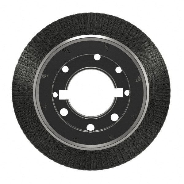 Osborn - 8" OD, 2" Arbor Hole, Crimped Steel Wheel Brush - 5/8" Face Width, 1-1/2" Trim Length, 0.008" Filament Diam, 4,500 RPM - Exact Tooling