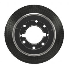 Osborn - 8" OD, 2" Arbor Hole, Crimped Steel Wheel Brush - 5/8" Face Width, 1-1/2" Trim Length, 0.008" Filament Diam, 4,500 RPM - Exact Tooling