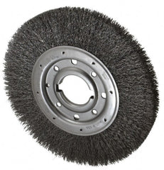 Osborn - 10" OD, 2" Arbor Hole, Crimped Steel Wheel Brush - 1-1/4" Face Width, 2" Trim Length, 0.014" Filament Diam, 3,600 RPM - Exact Tooling