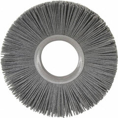 Osborn - 6" OD, 2" Arbor Hole, Crimped Nylon Wheel Brush - 1/2" Face Width, 1-5/8" Trim Length, 5,500 RPM - Exact Tooling