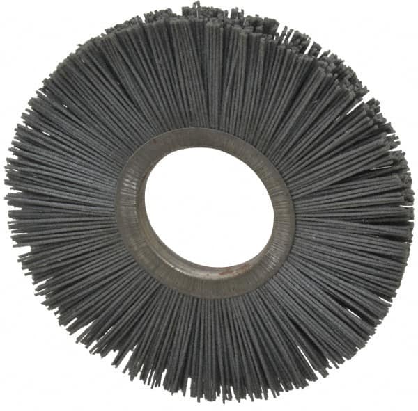 Osborn - 6" OD, 2" Arbor Hole, Crimped Nylon Wheel Brush - 1/2" Face Width, 1-5/8" Trim Length, 5,500 RPM - Exact Tooling
