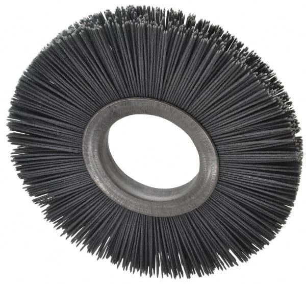 Osborn - 6" OD, 2" Arbor Hole, Crimped Nylon Wheel Brush - 1/2" Face Width, 1-5/8" Trim Length, 5,500 RPM - Exact Tooling
