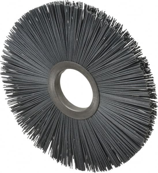 Osborn - 8" OD, 2" Arbor Hole, Crimped Nylon Wheel Brush - 1/2" Face Width, 2-5/8" Trim Length, 5,500 RPM - Exact Tooling