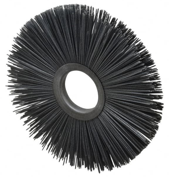 Osborn - 8" OD, 2" Arbor Hole, Crimped Nylon Wheel Brush - 1/2" Face Width, 2-5/8" Trim Length, 5,500 RPM - Exact Tooling