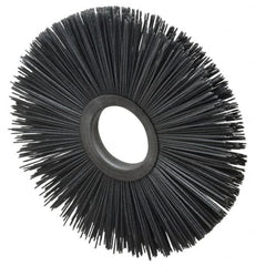 Osborn - 8" OD, 2" Arbor Hole, Crimped Nylon Wheel Brush - 1/2" Face Width, 2-5/8" Trim Length, 5,500 RPM - Exact Tooling